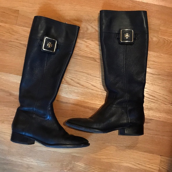 tory burch tall black boots